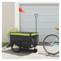 VidaXL Fahrradanhänger Schwarz und Grün 45 kg Eisen