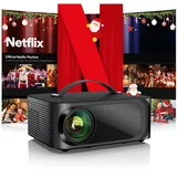 onoayo Beamer 4K【Official Netflix & Dolby Audio】 30000LM Remote Focus/6D Trapezkorrektur WiFi6 Bluetooth Smart Beamer Full HD 1080P, ONOAYO Unterstützt 4K Video Beamer Heimkino/Outdoor Handy Projektor
