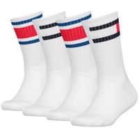 TOMMY HILFIGER Kinder Socken, 4er Pack - FLAG ECOM, Logo Design Weiß 39-42