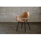 KAWOLA Stuhl ZAJA Exklusiv Esszimmerstuhl Echtleder sand-braun