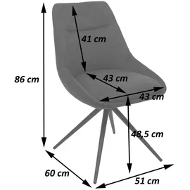 MCW Esszimmerstuhl MCW-M65, Küchenstuhl Lehnstuhl Stuhl, drehbar Auto-Position Metall Stoff/Textil ~ creme-beige