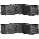 vidaXL Gartenmöbel-Abdeckungen in L-Form 285 x 285 x 70 cm Schwarz