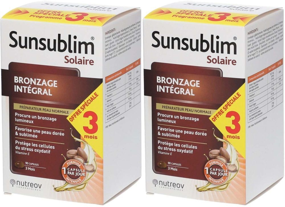 Nutreov Physcience Sunsublim® Solaire Bronzage Intégral Peau Normale 2x90 pc(s) capsule(s)
