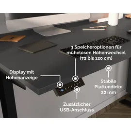 Germania Schreibtisch Jet grau / Silber