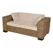 vidaXL Sofa-Set 2-Sitzer natur