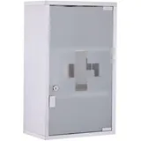 Homcom Medizinschrank Arzneischrank Erste Hilfe Schrank mit Schloss Edelstahl 30 x 18 x 50 cm