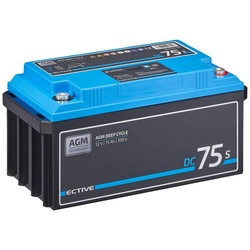 ECTIVE ECTIVE Deep Cycle AGM Batterie 12V 75Ah m Display für Wohnmobil Batterie
