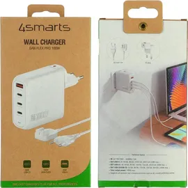 4smarts Ladegerät GaN Flex Pro 100W 3 USB-C+1 USB-A - weiß