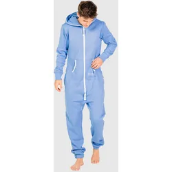 Jumpsuit MONIZ, Baby, Gr. XL, EURO-Größen, blau (hellblau, weiß), 80% Baumwolle, 20% Polyester, casual, Langarm, Overalls Jumpsuit, mit kuscheligem Komfort