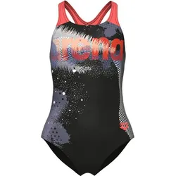 ARENA Kinder Schwimmanzug GIRLS LIGHT TRICKS, BLACK-CALYPSO CORAL-MULTI, 128