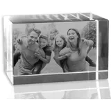 VIP-LASER 2D Gravur Glas Kristall Quader im Querformat XL mit Deinem Familienfoto. Dein Wunschfoto für die Ewigkeit Mitten in Glas! Groesse XL = 80x50x50mm