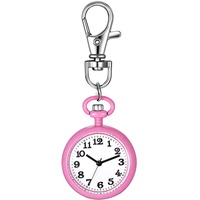 JewelryWe Karabineruhr Taschenuhr mit Karabiner Schlüsselanhänger FOB Clip-on Quarzuhr Analog Uhr für Ärzte Krankenschwestern Sanitäter Köche Sport Unisex Rosa