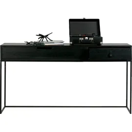 Woood Schreibtisch Silas, viel Stauraum, zwei Schubladen, H 74 cm x B 140 cm schwarz