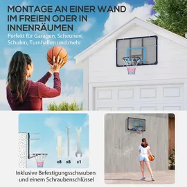 sportnow Basketballkorb mit bruchsicherer Rückwand bunt (Farbe: Bunt)