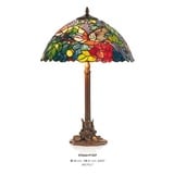 Handgefertigte Tiffany Hockerleuchte Tischleuchte Höhe 61 cm, Durchmesser 40 cm - Leuchte Lampe