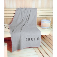 KiNZLER Saunatuch »Wellness, Sauna«, (1 St.), leichte Qualität, verschiedenen Designs, auch als 2er Set, grau