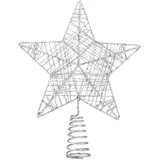 TK Gruppe Timo Klingler Baumspitze Stern Silber - Christbaumspitze Baumspitze Spitze Aufstecker für Tannenbaum Tannenbaumspitze Weihnachtsbaum Weihnachten