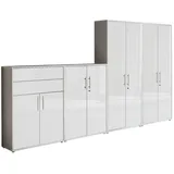 moebel-dich-auf Aktenschrank OFFICE EDITION (Set 56, 2x Aktenschrank niedrig + 2x Aktenschrank hoch) abschließbar, Metallgriffe grau