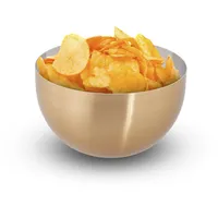 Relaxdays Servierschüssel, modernes Design, Edelstahl, für Snacks und Salate,
