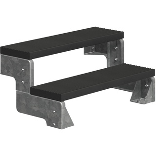DOLLE Außentreppe Gardentop 2 Stufen anthrazit ohne Geländer, Breite 80 cm, Trimax