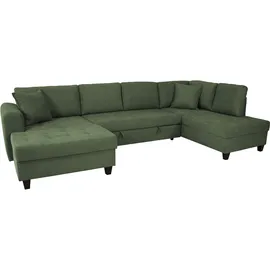 trends by hg "Moritz U-Form, B: 324 cm", d508 enjoy new 47 wintermoss, B:324cm H:86cm T:178cm, 92% Polyester;8% Nylon, Sofas, Wohnlandschaft, mit Bettfunktion, Bettkasten & Zierkissen