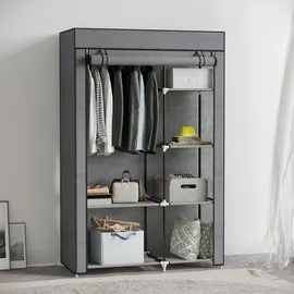 Homcom Kleiderschrank Dunkelgrau, Metall, 103x162.5x43 cm Schlafzimmer, Flur,