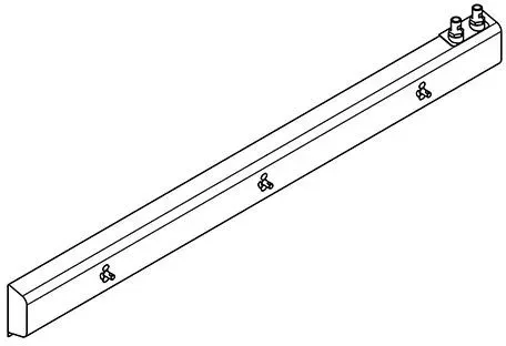 KWC Aquarotter Armatureneinheit, Edst., W.-Mont., 3 Waschplätze, 1800 mm, Wasser ob. re, 3600003156 3600003156
