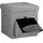 Relaxdays Faltbarer Sitzhocker Leinen 38 x 38 x 38 cm Grau