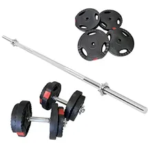 Gorilla Sports Hantelset 60 kg Kurzhanteln Langhantelstange schwarz