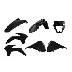 POLISPORT Enduro Restyle schwarzes Kunststoffkit KTM EXC/EXC-F, schwarz