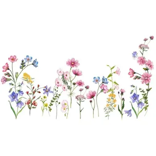 AUKUU Wandtattoo Wandtattoo Bunte Blumen Wohnzimmer Schlafzimmer Hintergrund, Wandaufkleber (1 St)