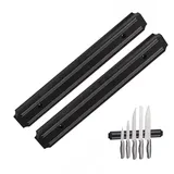 relaxdays Wand-Magnet Messer-Leiste 2 x Magnetleiste schwarz schwarz