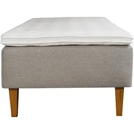 Home Affaire Boxspringbett HOME AFFAIRE "Osterberg", grau (light gray), B:71cm L:201cm, 100% Polyester, Komplettbetten, Boxspringbett, mit Taschen-Federkernunterbox
