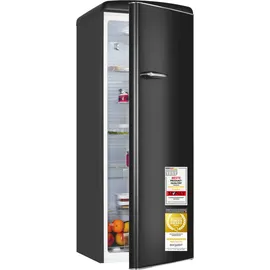 Exquisit Retro Vollraumkühlschrank RKS325-V-H-160C (225 l, 1465 mm hoch, Schwarz)