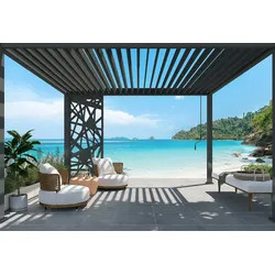 Weide Dekorative Wand für Weide Pergola  abstraktes Design anthrazit  aus AluminiumGröße