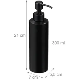 Relaxdays Seifenspender, 300 ml, Schwarz
