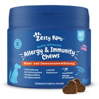 Zesty Paws Senior Allergie & Immunität Chews | Nahrungsergänzungsmittel Hund - Juckreiz Verhindern | Für eine Gesunde Körperfunktion | Reich an Lachsöl Hunde & Omega 3 Öl für Hunde | 90Stk