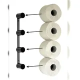DanDiBo Ambiente Toilettenpapierhalter Schwarz Wand Metall 4 Halter Unsichtbar Klopapierhalter Toilettenrollenhalter WC Rollenhalter Ersatzrollenhalter