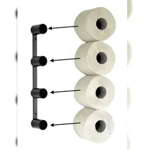 DanDiBo Ambiente Toilettenpapierhalter Schwarz Wand Metall 4 Halter Unsichtbar Klopapierhalter Toilettenrollenhalter WC Rollenhalter Ersatzrollenhalter