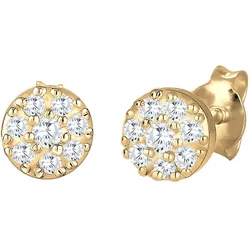 Elli PREMIUM Kreis Geo Klassisch Funkelnd Zirkonia 585 Gelbgold OneSize Damen 
