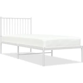 vidaXL Bettgestell mit Kopfteil Metall Weiß 80x200 cm