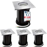 linovum BOQU Boden-Einbaustrahler aussen IP67 LED GU10 6W neutralweiß 230V - Bodenleuchte eckig befahrbar bis 500Kg