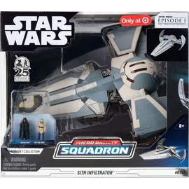 Jazwares Star Wars Micro Galaxy Squadron Sith Infiltrator - 25 cm Fahrzeug mit 3 cm Speeder und 2,5 cm Figuren