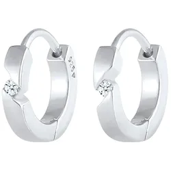 Elli DIAMONDS Creolen Diamant (0.03 ct.) Eleganz 925 Silber Damen 