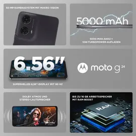 Motorola Moto G24 8 GB RAM 128 GB Matte Charcoal