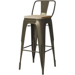 2er-Set Tolix Barhocker | Rost Matt | Metall | Industrial Barstuhl, Industrie Barhocker