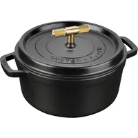 Staub La Cocotte Buster+Punch 24 cm, rund, Schwarz,