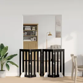 vidaXL Faltbarer Haustierzaun 4 stk. Schwarz Eichen-Optik - Schwarz