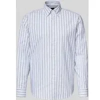 Boss Slim Fit Freizeithemd gestreift Weiß M