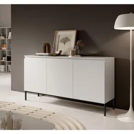 Selsey Sideboard 150 x 77 x 35 cm Weiß / Schwarz